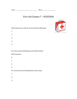 First Aid Chapter 7 – BLEEDING