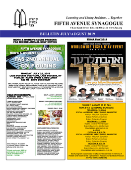 FIFTH AVENUE SYNAGOGUE 5 East 62Nd Street Tel: 212-838-2122