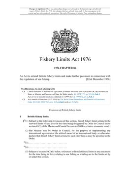 Fishery Limits Act 1976