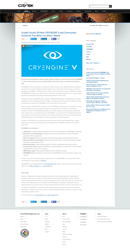 Home News Games CRYENGINE Press Career Company Studios Community Blog Contact