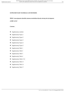 SUPPLEMENTARY MATERIALS and METHODS PBMC Transcriptomics