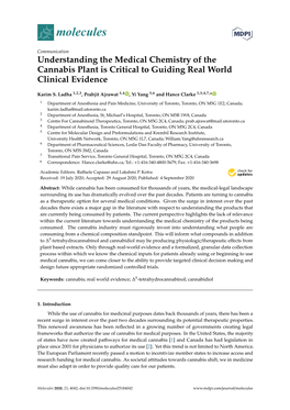 Understanding the Medical Chemistry of the Cannabis Plant Is Critical to Guiding Real World Clinical Evidence