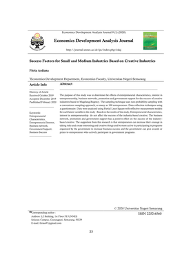Economics Development Analysis Journal 9 (1) (2020)