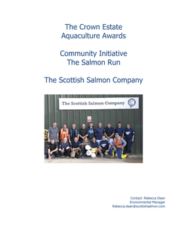 The Crown Estate Aquaculture Awards Community Initiative the Salmon Run the Scottish Salmon Company