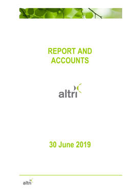 REPORT and ACCOUNTS 30 June 2019