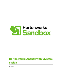 Hortonworks Sandbox with Vmware Fusion