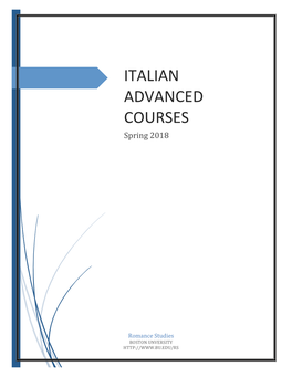 ITALIAN ADVANCED COURSES Spring 2018