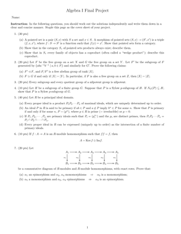 Algebra I Final Project