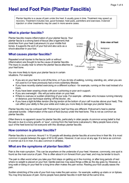 Heel and Foot Pain (Plantar Fasciitis)