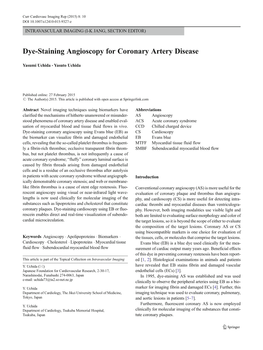 Dye-Staining Angioscopy for Coronary Artery Disease