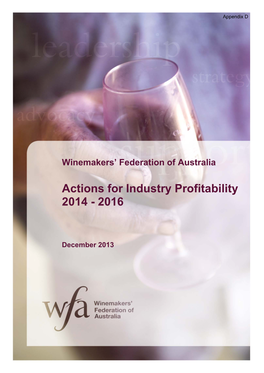 Actions for Industry Profitability 2014 - 2016