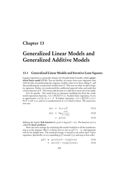 Generalized Linear Models and Generalized Additive Models