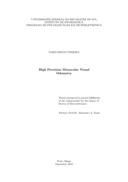 High Precision Monocular Visual Odometry