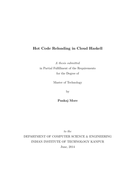 Hot Code Reloading in Cloud Haskell