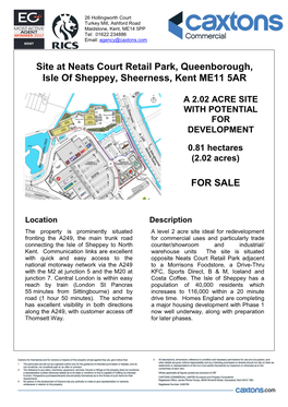 FOR SALE Site at Neats Court Retail Park, Queenborough, Isle Of