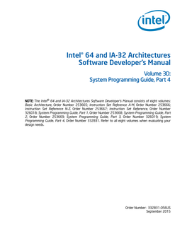 Intel® 64 and IA-32 Architectures Software Developer's Manual