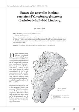 Encore Des Nouvelles Localités Comtoises D'octodiceras Fontanum