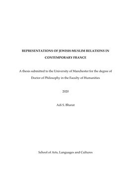 Representations of Jewish-Muslim Relations In