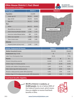 Ohio House District 1 Fact Sheet Representative Scott Wiggam