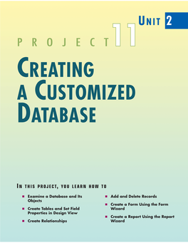 Creating a Customized Database