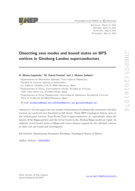 Dissecting Zero Modes and Bound States on BPS Vortices in Ginzburg