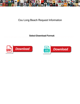 Csu Long Beach Request Information