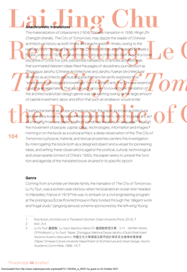 Lai Jing Chu Retrofitting Le Corbusier's the City of Tomorrow Into the Republic of China In