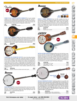 Visit Fullcompass.Com Today! for Expert Advice - Call: 800-356-5844 M-F: 9:00-5:30 Central 278 FOLK INSTRUMENTS