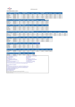 Export Sailing Schedule - Week 37