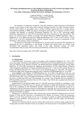 1 the Design and Implementation of 3 Kg Liquified Petroleum Gas (LPG