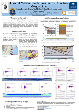 Ground Motion Simulations for the Dunedin- Mosgiel Area Anna Kowal1 ; Mark W