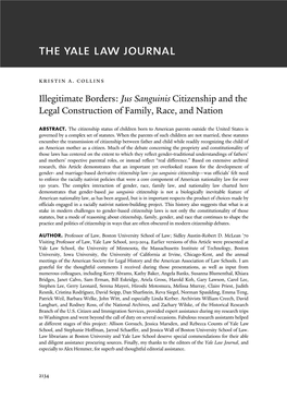 Jus Sanguinis Citizenship and the Legal Construction of Family, Race, and Nation Abstract