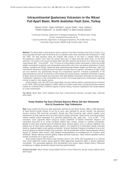 Intracontinental Quaternary Volcanism in the Niksar Pull-Apart Basin, North Anatolian Fault Zone, Turkey