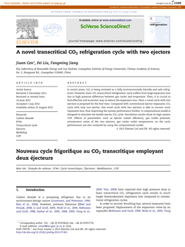 A Novel Transcritical CO2 Refrigeration Cycle with Two Ejectors