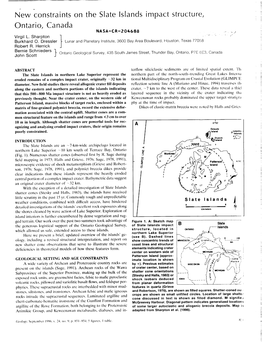 New Constraints on the Slate Islands Impact Structure, Ontario, Canada NASA-CR-206688 Virgil L