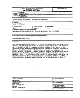 140 D. (Inagronomy Mimeo 75-15) This Two-Part Publication Contairs