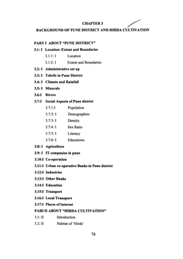 CHAPTER 3 BACKGROUND of PUNE DISTRICT and HIRDA CULTIVATION PART I ABOUT 