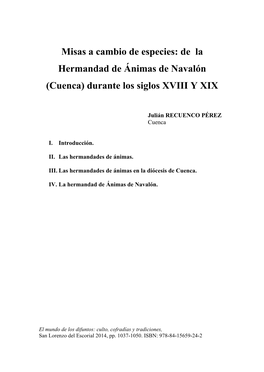 De La Hermandad De Ánimas De Navalón (Cuenca)