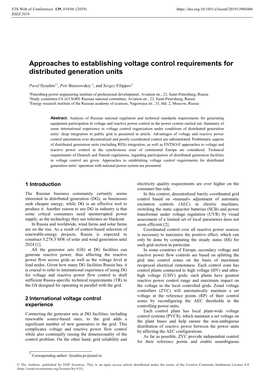 Approaches to Establishing Voltage Control Requirements for Distributed Generation Units