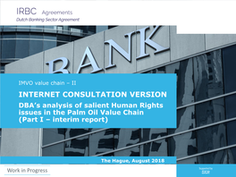 DBA's Analysis of Salient Human Rights Issues in the Palm Oil Value