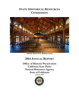 State Historical Resources Commission 2014 Annual Report
