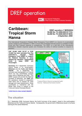 Tropical Storm Hanna’S Projected Path