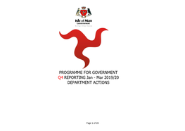 PROGRAMME for GOVERNMENT Q4 REPORTING Jan - Mar 2019/20 DEPARTMENT ACTIONS