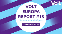 VOLT EUROPA REPORT #13 Christmas End-Of-Year December 2020 Chapter 1: Foreword