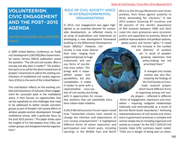 Volunteerism, Civic Engagement and the Post-2015 Agenda