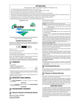 CAUTION! Pesticide Regulations