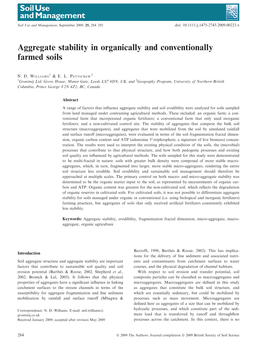 Aggregate Stability in Organically and Conventionally Farmed Soils