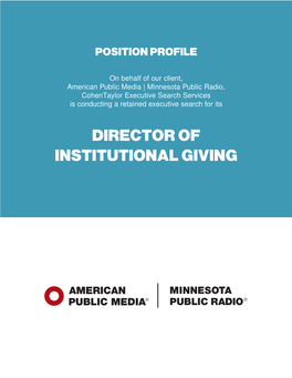 Director of Institutional Giving