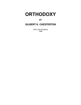 Orthodoxy- G.K.Chesterton (Pdf)