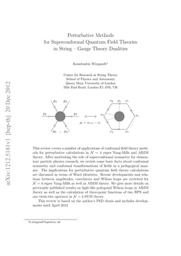 Perturbative Methods for Superconformal Quantum Field Theories in String – Gauge Theory Dualities